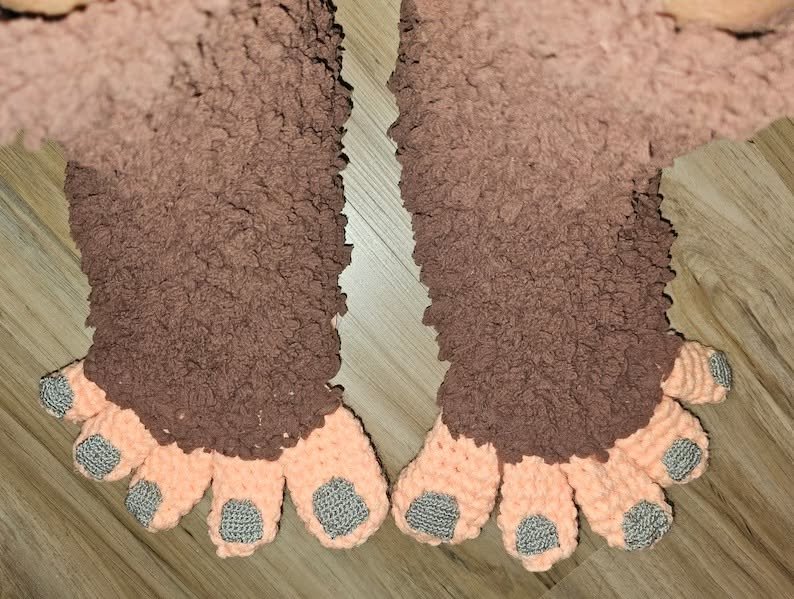 Handmade Crochet Bigfoot Slippers – Cozy Sasquatch Feet House Slippers - Image 4