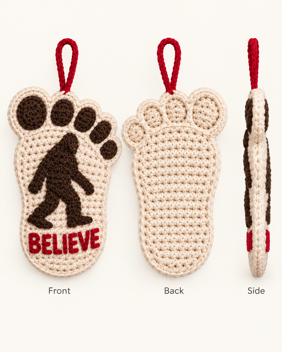 Bigfoot Crochet Christmas Ornament – Choose Your Quote - Image 9