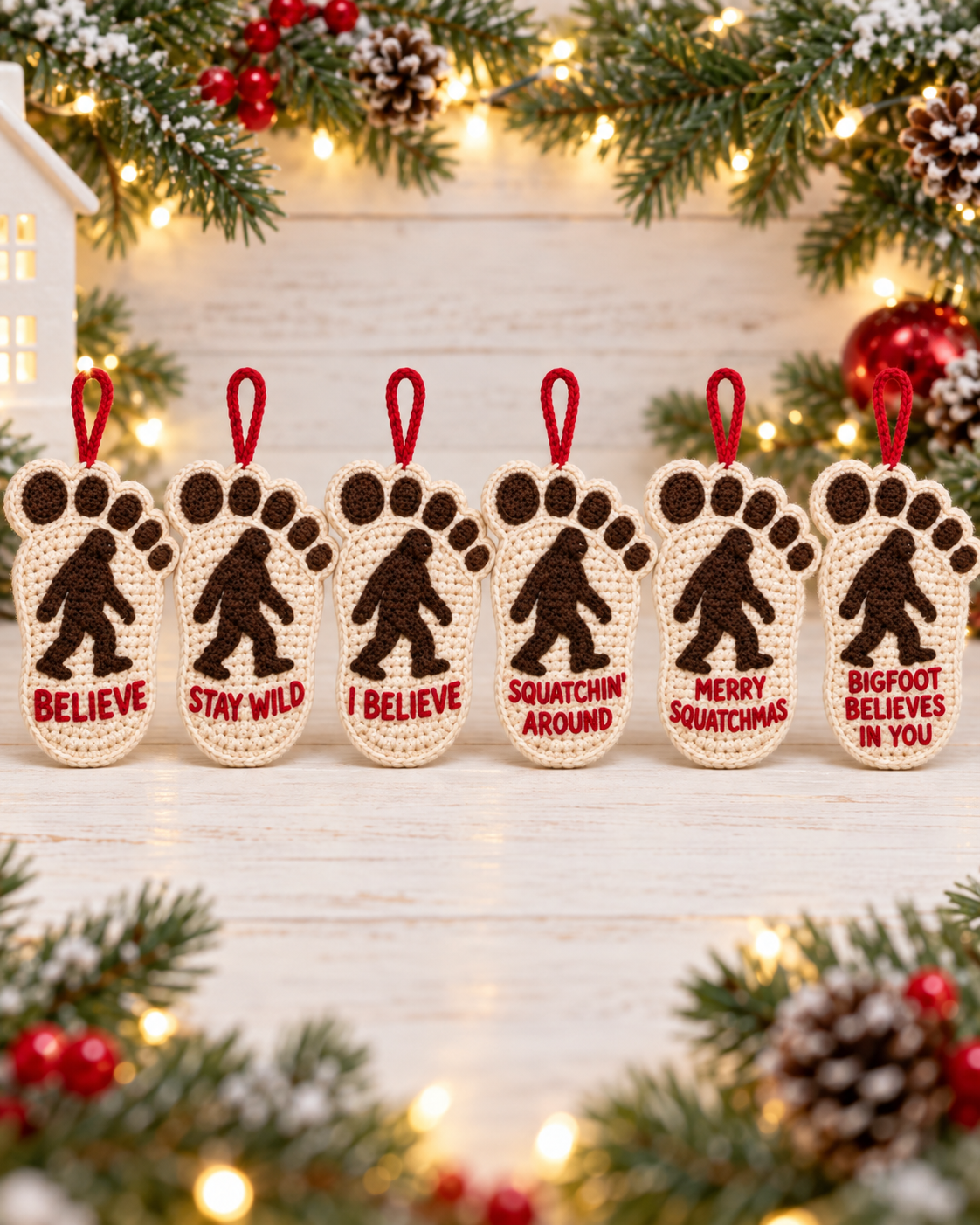 Bigfoot Crochet Christmas Ornament – Choose Your Quote - Image 10