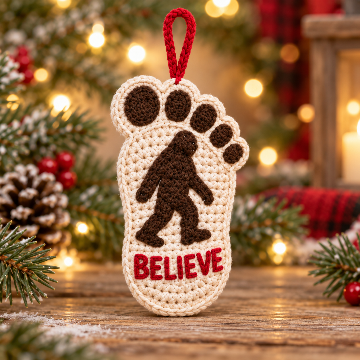 Bigfoot Crochet Christmas Ornament – Choose Your Quote - Image 7