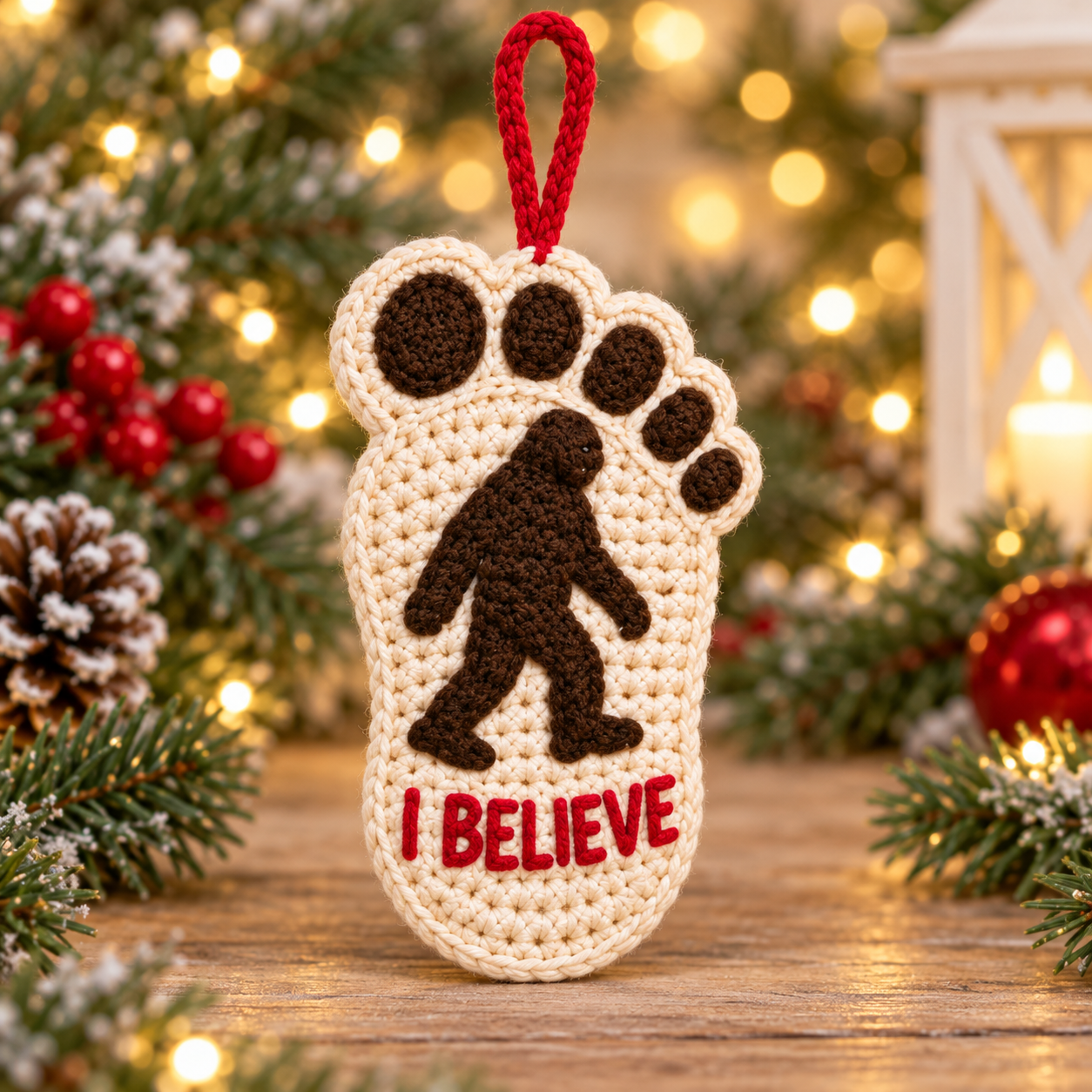 Bigfoot Crochet Christmas Ornament – Choose Your Quote - Image 5
