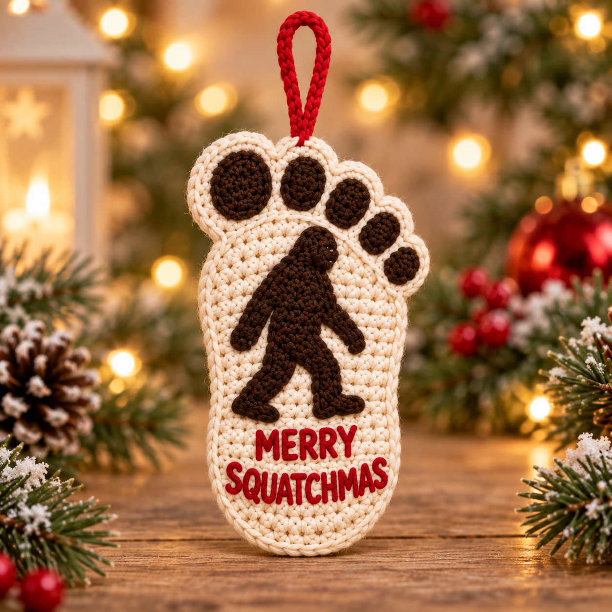 Bigfoot Crochet Christmas Ornament – Choose Your Quote - Image 3